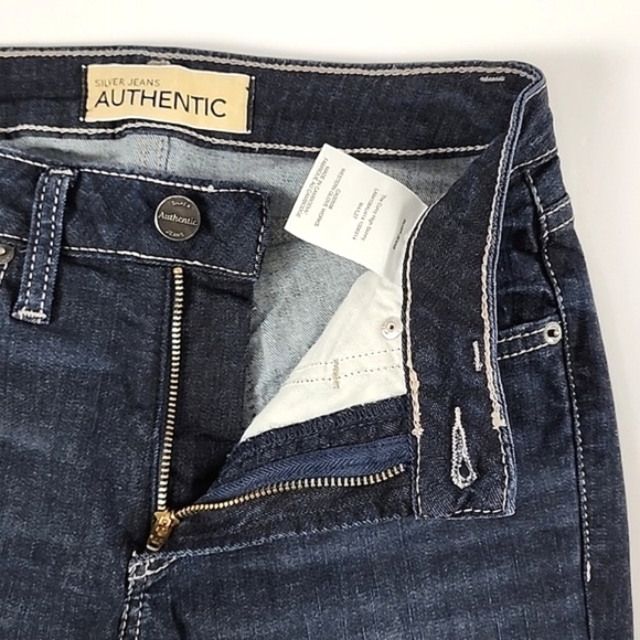 Silver Jeans Authentic The Curvy High Skinny Western Glove Works Blue Denim Sz 0 - Picture 4 of 14